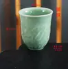Xícara de Chá Kung Fu Celadon, Xícara de Mestre Única de Cerâmica, Xícara de Chá em Formato de Peixe de Grande Capacidade, Conjunto para Cerimônia do Chá, Xícara de Chá Única de Porcelana Azul e Branca