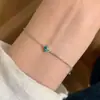 Pulseira de Prata S925 "Flash Diamond Rainbow Candy" com Diamantes Coloridos de Trevo de Quatro Folhas para Mulheres, Joia de Luxo Leve com Zircônia Incrustada, Estilo Minimalista