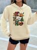 Sudadera con capucha gruesa y forro polar de moda para mujer, nueva en Amazon transfronterizo, suéter navideño de dibujos animados