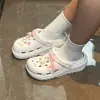 Sapatos com furos sola grossa verão anti-odor outdoor antiderrapante sandálias femininas para exterior bico fechado sapatos de praia atacado