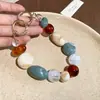 Chaveiro Assimétrico Borrado em Acrílico Estilo Étnico Retrô, Corrente de Celular Fashion e Versátil, Acessórios de Design de Nicho
