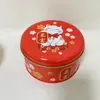 Lata Redonda de Folha de Flandres Caixa Redonda de Metal Caixa para Embalagem de Biscoitos Caixa de Alimentos de Folha de Flandres Pote de Doces Caixa de Doces para Casamento