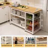 Estante de almacenamiento para cocina, multifuncional, de pie, mesa multicapa, tabla de cortar, banco de trabajo, estante de almacenamiento para microondas y utensilios de cocina, armario lateral