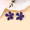 Novos Brincos de Tarraxa Flor de Liga Esmaltada Gota de Óleo Estilo Chinês Retrô Acessórios de Orelha Simples Exquisitos de Nicho