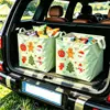 Cesta de coche plegable de moda estilo Navidad, impermeable y resistente al desgaste, para organizar juguetes y artículos varios en el maletero del coche, cesta de almacenamiento plegable