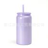 Garrafa Térmica a Vácuo de Camada Dupla para Sublimação 16oz Copo de Água com Canudo de Aço Inoxidável Latas Canudo Frasco de Vidro Colorido
