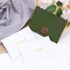 Set de Papel de Carta Verde Aguacate Verde Oscuro Oliva Estilo Vintage Carta Invitación Postal Almacenamiento Sobre con Sello de Cera