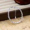 Pulsera de cristal blanco y perla plateada de lujo ligero, estilo primavera-verano, diseño nicho de Instagram, joyería de alta gama