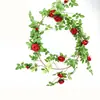 Enredaderas de rosas artificiales para decoración de techos interiores, flores falsas de plástico para arcos de boda, escaparates, áreas escénicas y paisajismo exterior.