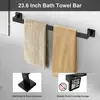 Juego de Cinco Piezas de Tubo Cuadrado Transfronterizo Acero Inoxidable Barra para Toallas Anillo para Toallas Portarrollos de Papel Higiénico Gancho Baño Colgante de Baño Almacenamiento