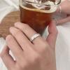 Anel liso que não desbota luxo leve simples japonês e coreano anel aberto personalidade joias ins anel de prata 925 atacado feminino