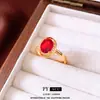 Anel Aberto Redondo Estampado de Camada Dupla com Zircônia Vintage, Anel para Dedo Indicador de Luxo Leve, Joia Versátil Retrô para Mulheres