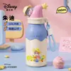 Botella de agua térmica de Disney, vaso con popote de gran capacidad, diseño elegante para niñas, adecuado para que lo usen niños y estudiantes en la escuela