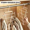Perchero de ropa de madera maciza en forma de V de doble cara con ganchos, ahorrador de espacio, multifuncional, para almacenamiento en dormitorios