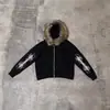 Estilo de Rua Europeu e Americano Novo Transfronteiriço Hip-Hop Punk Harajuku Estilo Igual para Homens e Mulheres Capuz de Pelúcia com Estampa e Zíper