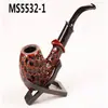 Cachimbo Feito à Mão Cachimbo de Madeira Maciça Cachimbo com Grão de Madeira de Urze Cachimbo com Filtro Estilo Antigo Retrô Bolsa para Tabaco Cachimbo Masculino Cachimbo
