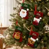 Suprimentos de decoração de Natal, Papai Noel de desenho animado, boneco de neve, renas, enfeites de árvore de Natal, sacolas de doces, enfeites de sacola de presente