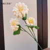 Arreglo Floral Artificial de Caléndula de 3 Cabezas para Boda Decoración Peonía de Jade Blanco Loto de Mil Capas Flor Artificial Decoración del Hogar Transfronterizo