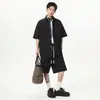Conjunto de Roupa de Trabalho Camisa para Homens, Marca Tendência de Verão, Casual Solto, Conjunto Fresco e Estiloso, Combinado com Camisa e Shorts, Conjunto de Duas Peças para Casais