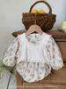 Ropa Infantil Jenny Estilo Coreano Conjuntos de Hermanas Pelele Floral para Bebé Chaleco Conjunto de Dos Piezas Vestido de Manga Larga para Niña