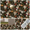 Capacho floral estilo vintage, capacho resistente à sujeira e antiderrapante, capacho de entrada com estampa de plantas retrô americana