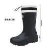 Botas de Lluvia de Terciopelo de Moda para Mujer, de Media Pantorrilla, Cálidas, Impermeables y Antideslizantes, Calzado de Goma para Exteriores