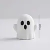 Decoración de Pastel de Halloween Arcilla Suave Figura Linda de Fantasma Ojos Chistosos Perlas de Azúcar Velas de Halloween Toppers Inserts