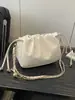 Nova Bolsa Nuvem Tendência Estilo Chinês Bolsa Dumpling Plissada com Corrente Bolsa de Ombro Transversal Personalizada 2025 Bolsa Balde Feminina