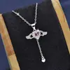 Colar Coração de Cupido Personalizado Venda Direta da Fábrica para Mulheres, Corrente de Clavícula Fashion Romântica com Asas de Anjo, Asas de Amor