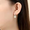 Pendientes redondos de jade hetiano natural con incrustaciones de circonio en plata esterlina S925 para mujer, nuevos pendientes pequeños de lujo ligeros y exquisitos de estilo chino.