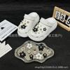 Accesorios para Zuecos de Verano con Diamantes Margarita Blanco y Negro Hebilla para Zapatos DIY Flor para Zapatos Decoración para Zapatos Hebilla para Cordones Accesorios Hebilla Pvc