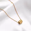 Joias de Aço Inoxidável e Aço Titânio Transfronteiriças, Design Simples e Único, Galvanizado a Vácuo com Ouro 18K, Colar Estilo Ins, Corrente para Clavícula