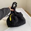 2025 Nuevo Estilo Fresco Plisado Burbuja Bolso de Mujer Flor Dulce Bolso Tote Gran Capacidad Simple Bolso de Hombro