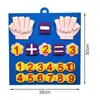 Placa de Aprendizagem de Feltro Tabuleiro de Dedos Matemático Treinamento Prático Adição e Subtração de Números Educação Infantil Brinquedo Busy Board Materiais Didáticos Feito à Mão