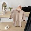 Conjunto Bebê Menina 2025 Estilo Outono Roupa de Casa Básica para Bebê Conjunto de Duas Peças: Camisa Básica Dividida e Calça Flare