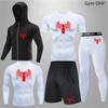 Pantalones Cortos de Atletismo Transpirables de Secado Rápido para Correr Transfronteriza Pantalones Ajustados Entrenamiento Deportivo Fitness Deportivo Examen Físico Juego de Cinco Piezas Alta Elasticidad Transpirable