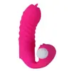 Funda vibratoria para dedo con lengua transfronteriza, juguete de coqueteo para parejas, masturbador femenino, juguete sexual para adultos