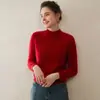 Suéter 100% Caxemira Pura para Mulheres, Gola Alta Meia, Espessado, Caimento Solto, Malha Estilosa, Camada Base Quente