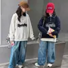 Sudadera de chica estilo coreano, estilo universitario, con cuello polo, nueva tendencia 2026, camisa básica casual de otoño para niños mayores