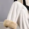 Calças de Lã de Cordeiro Wide-leg Masculinas Temporada Outono/Inverno Calças Masculinas de Chenille Calças de Algodão Quentes Plus Veludo Plus Calças de Veludo Cotelê Retas