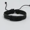 Pulsera cruzada europea y americana nueva estilo retro pulsera de cuero de vaca tejida a mano pulsera de cuero de tracción creativa joyería