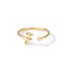 Amazon Caliente Nuevo Anillo de 26 Letras Apertura Ajustable Cobre Set Zirconia Anillo Fresco para Regalo de Novias
