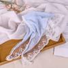 Lenço de Cabeça Pastoral Feminino para Primavera e Verão Protetor Solar Renda Triângulo Lenço Faixa de Cintura Estilo Francês Lenço Quadrado de Alta Qualidade Faixa de Cabelo Retrô Lenço de Seda