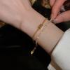 Pulsera Completa de Zirconia Diamante Amor Redonda Cuadrada Moda Lujo Ligero Sentido de Alta Gama Pulsera Elegante Nicho Versátil para Mujer