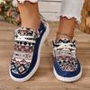 Comercio Exterior Talla Grande 36-43 Zapatos Deportivos Casuales Patrón Abstracto Cómodos Casuales Zapatos Planos Zapatos de Lona Trbottomyy y Versátiles