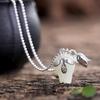 Colgante de orquídea de jade Hetian con incrustaciones de plata esterlina S925 para mujer, elegante y versátil, cadena para clavícula, colgante al por mayor