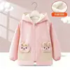 Bata para Niños Otoño e Invierno Forrada de Polar Ropa Exterior Estilo Extranjero Chaqueta de Plumas Impermeable y Anti-Suciedad Chaqueta con Capucha para Niños de Talla Mediana y Grande