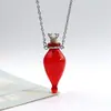 Collar con Colgante de Botella de Aceite Esencial de Vidrio Transparente en Forma de Corazón, Colgante de Botella de Fragancia, Collar Sencillo de Acero de Titanio, Regalo para Amigos y Parejas