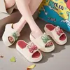 Pantuflas de Suela Gruesa para Mujer, Verano Tacón Alto Interior Hogar Moda Conejito Pantuflas de Baño, Altura Aumentada, Uso Exterior Antideslizante