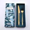 Vajilla Nueva de Acero Inoxidable Transfronteriza Juego de Cuchillo, Tenedor y Cuchara Estrella Diamante Caja de Regalo Estilo Simple Alto Valor Suministros para Comida Occidental Venta al por Mayor